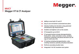El Megohmetro Digital Portátil Megger MVCT está diseñado para probar transformadores de corriente y tensión. - Product Image 4
