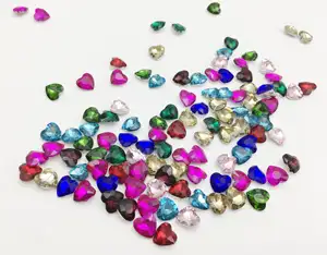 High Quality Point Back Diamond Crystal Glass Heart-shaped Bottom Multi-purpose Nail Art Shoe Garment Bag - Direct 8mm