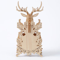 Puzzles 3D de Madera para Adultos al por Mayor, Reloj de Escritorio con Diseño de Ciervo, Regalo de Inauguración para Amantes de la Naturaleza
