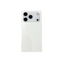 Coque de téléphone minimaliste pour iPhone 16 Plus 17 Air Pro Max, cadre carré, coque de protection antichoc pour téléphone portable