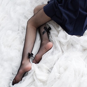 Japanese Style Women's Sheer Tights With Bow Design Thin Cotton Plus Crotch Trendy Leggings For Summer Wear - Product Image 2