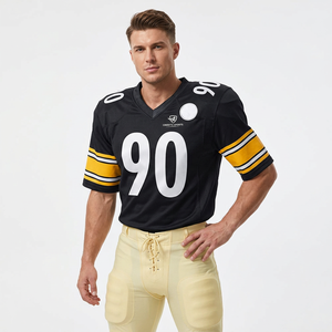 CREDITO SPORTS Camiseta de Fútbol Americano Negra para Hombre, Número 90, Cuello en V, Manga Corta, Poliéster que Absorbe la Humedad, Corte Regular - Product Image 5