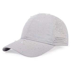 Casquette de baseball en nylon pour homme à séchage rapide, découpée au laser, 6 panneaux, imperméable, vente en gros fabricant - Product Image 2