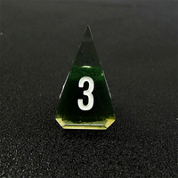Ensemble de dés polyédriques peints à la main en résine verte fragmentée, écologiques et durables, 7 pièces, avec D20 pour les jeux de rôle de table DND