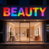 Letras LED RGB Animadas que Cambian de Color, Sin Pedido Mínimo, Letras RGB Programables Personalizadas, Control Remoto, IP65 Impermeable, para Logotipo de Tienda