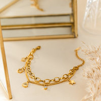 Bijoux fantaisie bracelets porte-bonheur en acier inoxydable personnalisé papillon étoile fleur coeur pendentif gravé lettre initiale bracelet