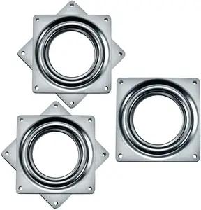 150 Pound Capacity Galvanized Steel Rotating Bearing Plate 3 Inch Square Lazy Susan Turntable Bearings