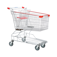 Chariot de courses KJ à grand volume, 180 litres, avec siège enfant, chariot de courses en métal pour supermarché