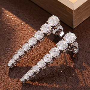 Trang Sức Tinh Xảo Bông Tai Dạng Hạt Kim Cương Moissanite Cắt Tròn Màu Vàng Trắng Chuyển Sắc 10K Quà Tặng Trang Sức Nữ - Product Image 2