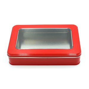 Caja de lata de Metal con tapa de ventana para embalaje de regalo, impresión personalizada, <span class=keywords><strong>Rectangular</strong></span>, gran tamaño, gran oferta - Product Image 2