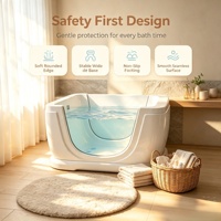 Baignoire Spa Bébé en Acrylique avec Fenêtre Transparente, Bassin d'Hydrothérapie pour Nourrissons, Piscine Bébé pour Salon de Puériculture et Crèche