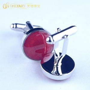 Bouton de manchette unisexe en cuivre plaqué or et argent, rond, en métal émaillé, pour les mariages et les cadeaux des femmes - Product Image 5