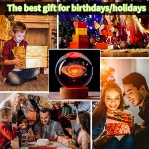 Оптовая продажа, художественный хрустальный шар, ночник, 3d светящаяся Солнечная система, хрустальный шар, украшение, светодиодная ночь - Product Image 6