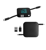 Câble USB rétractable 4-en-1 60W PD à charge rapide avec logo personnalisé, universel pour plusieurs appareils, gadget USB promotionnel
