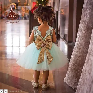 Yoliyolei-Sommer Bodycon Kleid für Kinder, Baby-Kleidung, Kleinkind-Kleid, Geburtstag, Hochzeit Party, Blume Mädchen Prinzessin Kleider