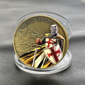 Monedas Conmemorativas Medievales de los Caballeros Templarios Personalizadas al por Mayor, Insignias de Recuerdo Históricas Personalizables - Product Image 1