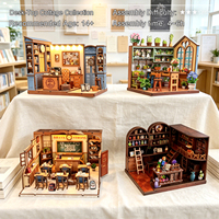 Y-TOP Puzzle 3D en bois de style japonais, insert de bibliothèque miniature DIY avec pièces mobiles pour adultes, modèle maison mécanique