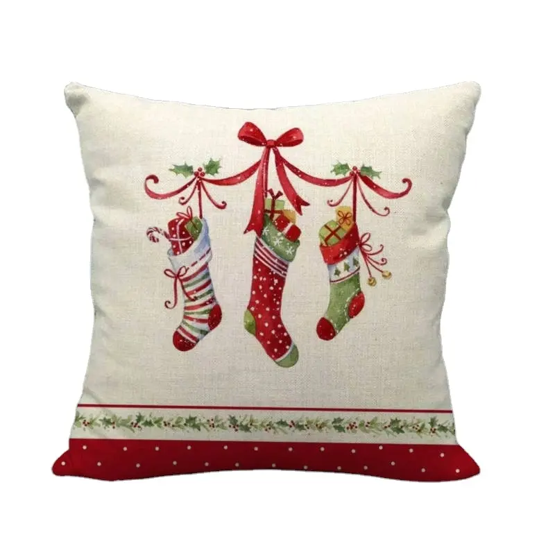 Christmas Throw Pillow Covers 18 * 18 Inches - Xmas Cushion Cover Case Decorations Winter Holiday Party