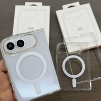JOYPORODO C010 Coque de protection magnétique transparente en TPU rigide anti-rayures et antichoc pour iPhone Duo