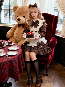 Costume da <span class=keywords><strong>Cameriera</strong></span> Lolita Dolce e Carino Uniforme da <span class=keywords><strong>Cameriera</strong></span> <span class=keywords><strong>per</strong></span> Ragazze di Caffetteria Abito Francese Dolce e Morbido con Maniche a Sbuffo e Grembiule <span class=keywords><strong>per</strong></span> Cosplay - Product Image 4