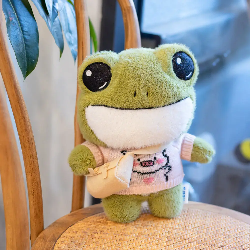 Hiraith Frog Plush Toy Frog Plush Toy 11.8 inch Cartoon Cute Frog Stuffed Animal Doll Soft Standing Frog Plush Home Decoration Gift for Kids Girls Boys 