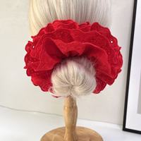 Grande élastique à cheveux en dentelle de qualité supérieure avec bordure florale pour femme, attache-queue de cheval douce au design romantique d'hortensia
