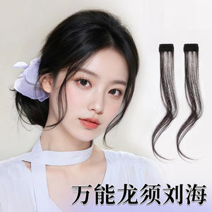 Flequillo de Pelo Sintético Ondulado Resistente al Calor, Natural, Invisible, para Mujer, Un Par por Pieza - Product Image 3