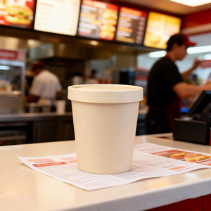 Conteneur alimentaire jetable écologique en papier kraft pour soupes chaudes, de 8 oz à 32 oz, avec impression personnalisée pour la vente en gros et les plats à emporter. - Product Image 1