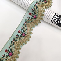 Accessoires vestimentaires en dentelle brodée style national, avec fil coloré ondulé, fleurs Bossimia, broderie au vent, maille et sequins, pour chaussures et sacs