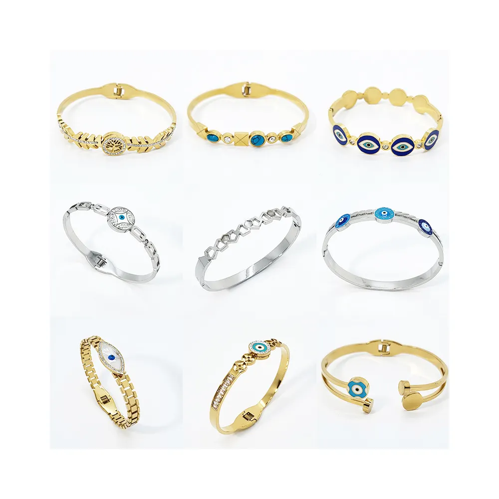 Byron bijoux Designer marque de mode jewelry18 K plaqué or Zircon Iced Out brillant ongles mélange glacé Bracelet femmes