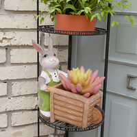 Roogo Original résine succulente créative Pot de fleur bureau bonsaï Arrangement plantes vertes mignon lapin Pot de fleur