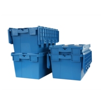 Caisses empilables pour assiettes de présentation, boîte logistique en plastique de haute qualité avec couvercle intégré, étanche, emboîtable, recyclable, pour emballage et transport