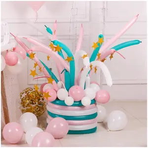 JYAO balon Strip panjang ajaib, balon lateks putar untuk dekorasi pesta ulang tahun pernikahan