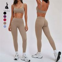 Ensemble de yoga 4 pièces pour femme, qualité supérieure, personnalisé, séchage rapide, respirant, sensation seconde peau, tenue de sport ajustée pour la course et la gym