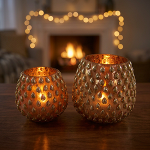 Sonnet Decor Porte-bougie et support en verre fait main pour décoration intérieure, bougie votive de Noël - Product Image 3