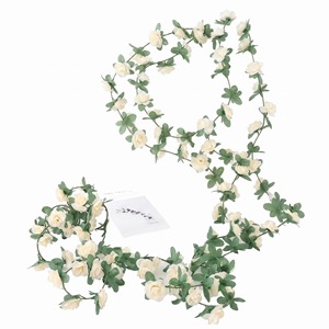 Guirlande de roses artificielles Yuan Nuo 2,5 m en soie pour décoration murale intérieure et plafond - Product Image 4