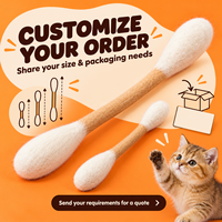 Jouet pour chat en feutre de laine en forme de coton-tige, 100% pure laine, bâtonnet à chat, plusieurs tailles pour la vente en gros