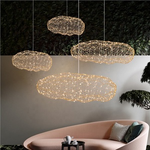 현대 크리 에이 티브 미니멀리스트 그물 케이지 매달려 천장 펜던트 램프 led 식당 황금 주방 펜던트 조명 - Product Image 2