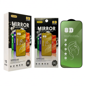 Protector de Pantalla de Vidrio Templado 8D <span class=keywords><strong>con</strong></span> Efecto Espejo, Color HD Transparente, para <span class=keywords><strong>iPhone</strong></span>, <span class=keywords><strong>Samsung</strong></span> y Tecno - Product Image 1