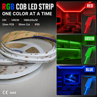 Bande LED COB RGB 24V, bande lumineuse COB RGB 1080 LED/m, bande LED RGB sans points pour éclairage linéaire intérieur