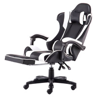 Échantillon Gratuit - Chaise de Gaming Inclinable en Cuir pour PC, avec Repose-Pieds et Éclairage LED - Idéale pour le Dropshipping