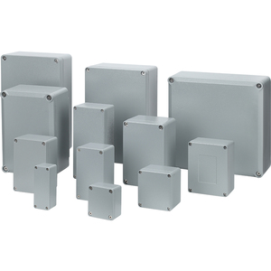 Boîtier de distribution électrique industriel en aluminium moulé sous pression IP66 pour extérieur, étanche, à monter soi-même, certifié CE ROHS, finition poudrée - Product Image 1