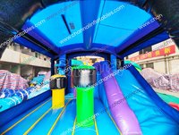 Château gonflable géant pour enfants avec obstacles et casque audio intégré – Idéal pour les fêtes résidentielles et les jeux en gros