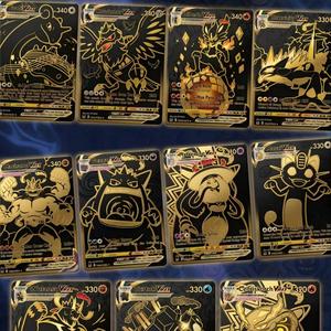 Carte Collezionabili Pokémon in Metallo Stampate a Colori, Divertenti Carte Rare in Oro e Argento di Charizard, Pikachu, Mewtwo Vmax - Product Image 2