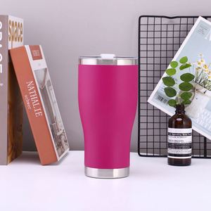 40oz Curved Tumbler <b>Double</b> <b>Wall</b> Vacuum Insulated Stainless Steel Mug with Detachable Lid Powder Coated - Product Image 2