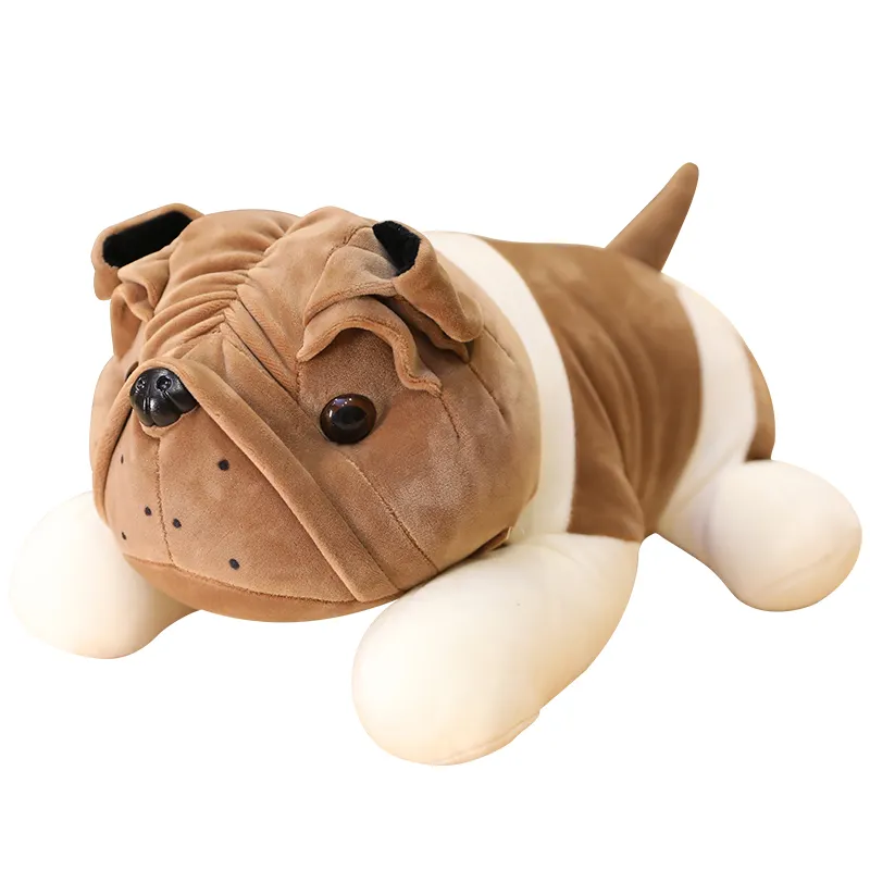 36cm Cute Plush Bulldog Doll Lying Prone Dog Cockle Pillow Toy Baby Accompany Gift