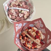 Papier décoratif à fleurs imprimé rose sur un seul côté, imperméable, pour emballer des bouquets de fleurs DIY