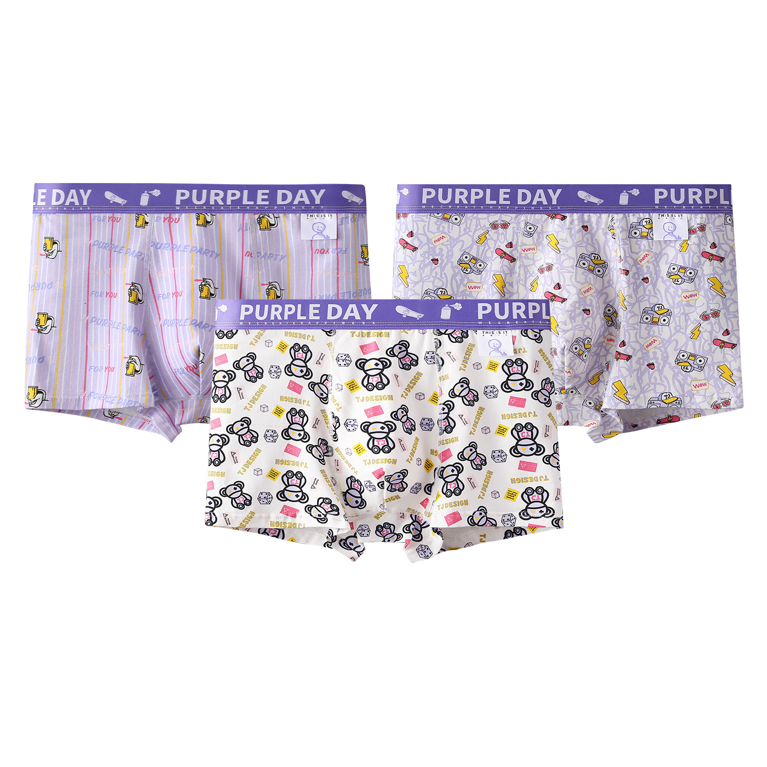 Youth Print Cotton-Blend Boxer Brief (BYH19): packaging and label reference