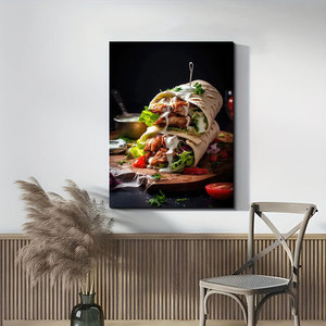 Dipinto su Tela HD di Cibo da Strada: Pizza, Hamburger, Hot Dog, Gelato, <span class=keywords><strong>Poster</strong></span> per Ristoranti e Decorazione <span class=keywords><strong>Cucina</strong></span> - Product Image 2