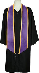Estola <span class=keywords><strong>de</strong></span> Honor <span class=keywords><strong>de</strong></span> graduación morada unisex para adultos extremo clásico con adorno dorado <span class=keywords><strong>de</strong></span> 72 "<span class=keywords><strong>de</strong></span> largo - Product Image 3